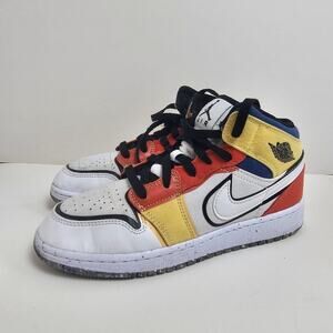 Nike Air Jordan Retro 1 Mid SE 'Multicolor Canvas' DV1316-100 GS Size 4.5 Youth